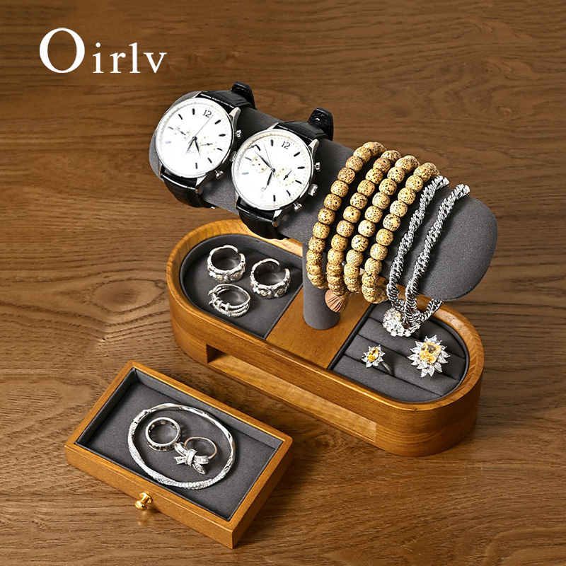 Jewelry Style Watches - Oirlv Solid Wood Watch Organizer Shelf