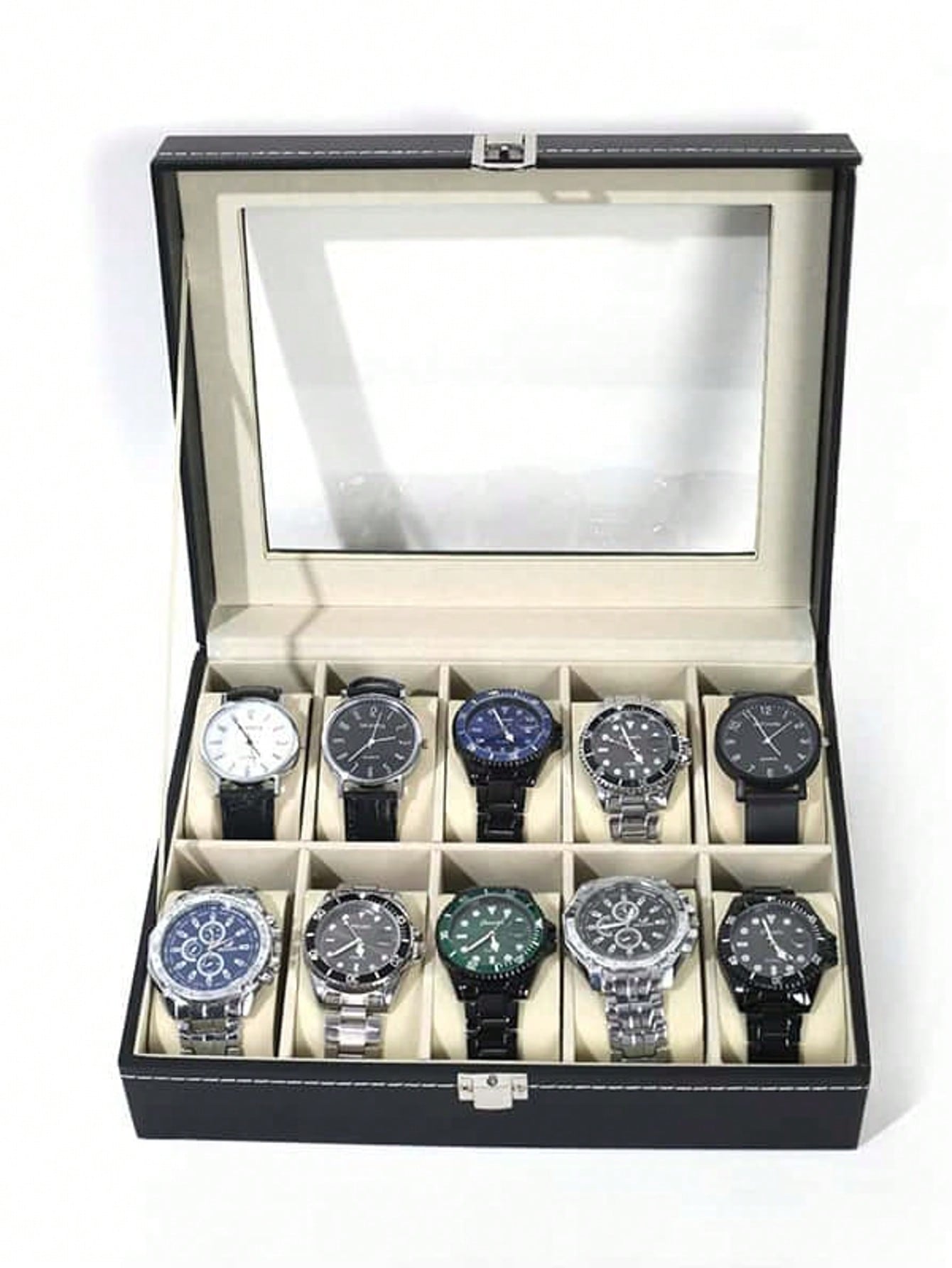Jewelry Watches Men - Leather Watch Box with Lock, Large