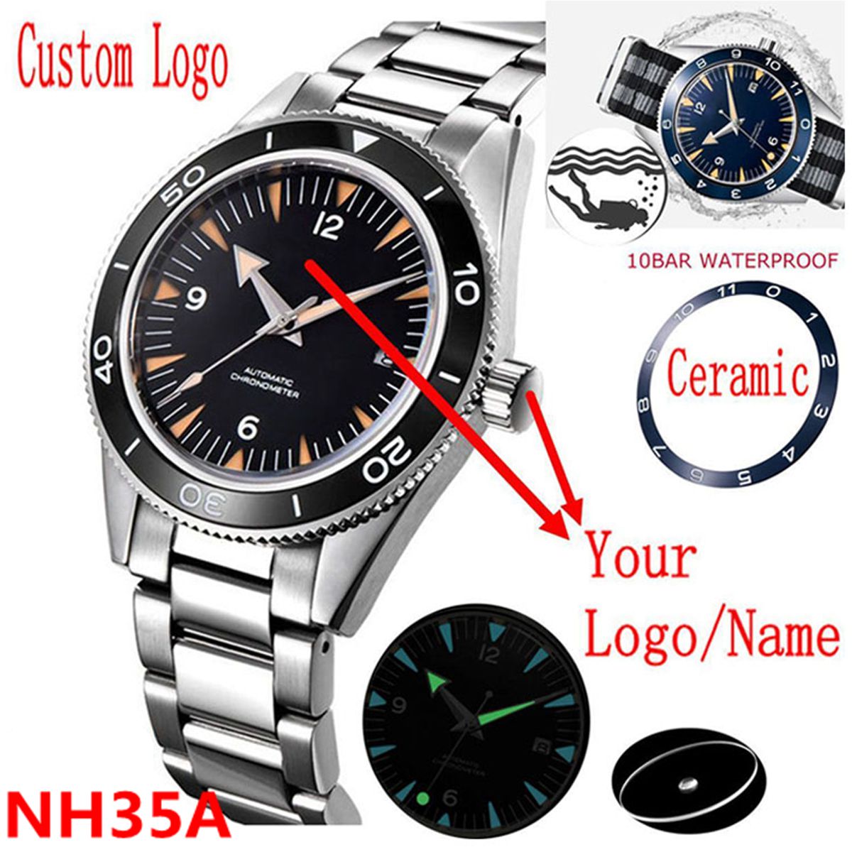 Custom Logo NH35 Movement Watc - Jewelry Style Watches review and price