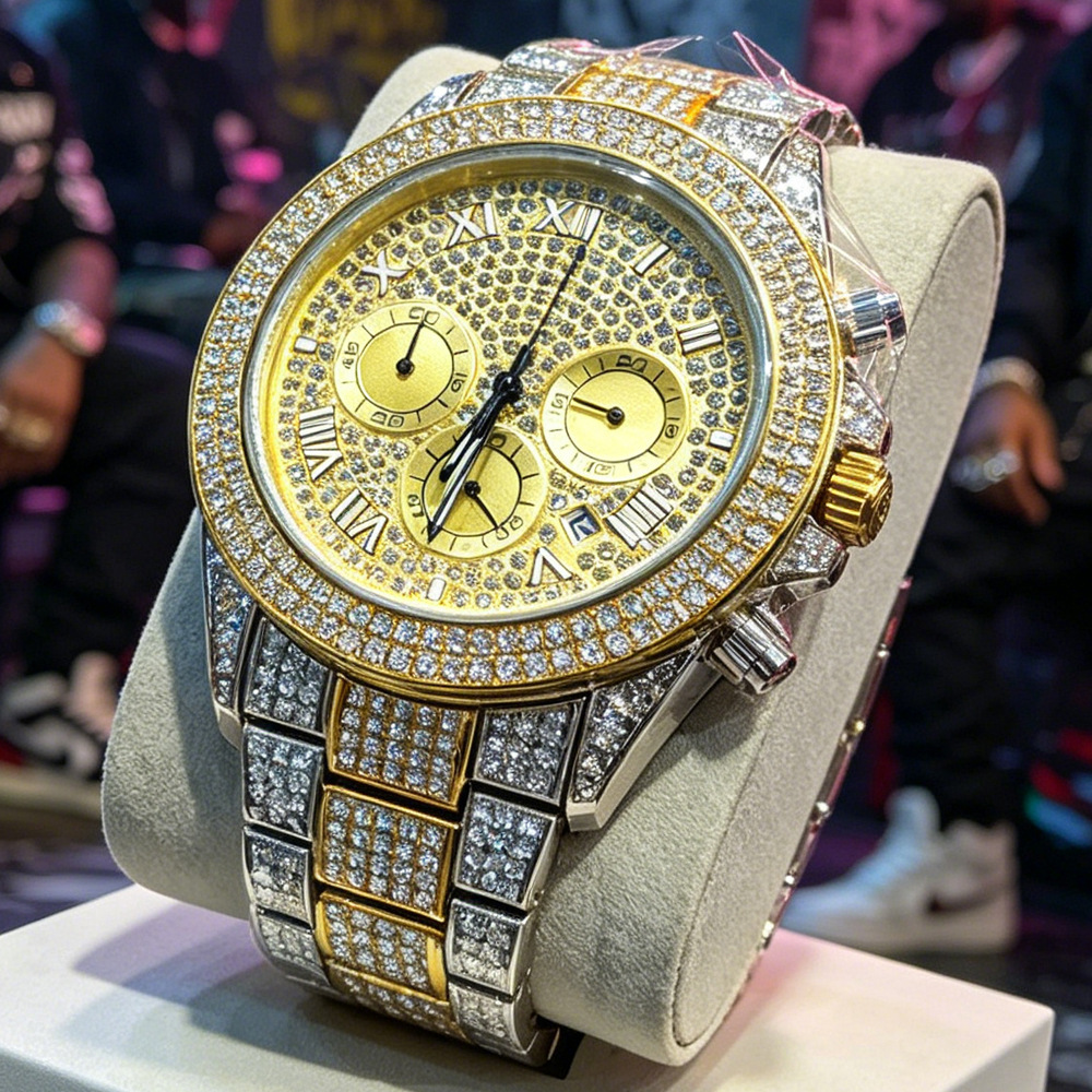 NO Logo Silver Gold Full Diamo - Jewelry Watches Brands review and price