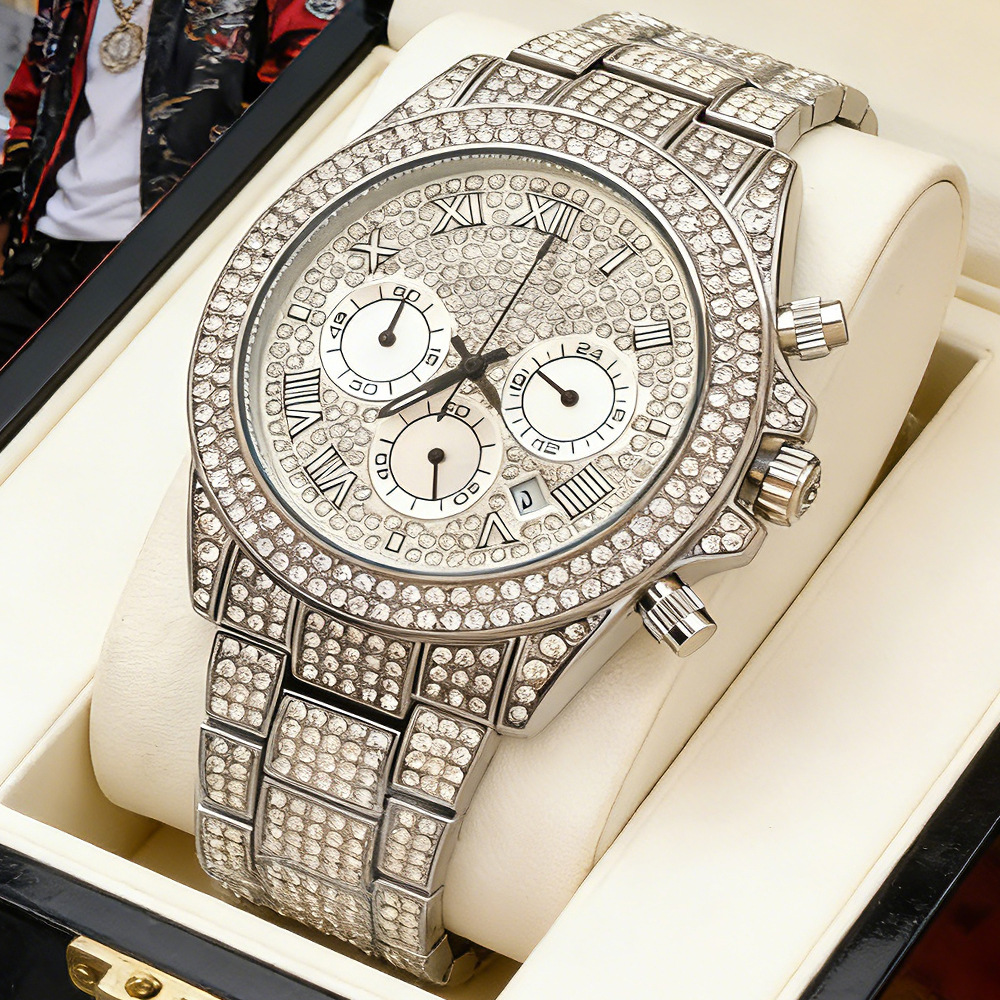 NO Logo Silver Gold Full Diamo - Jewelry Watches Brands review and price