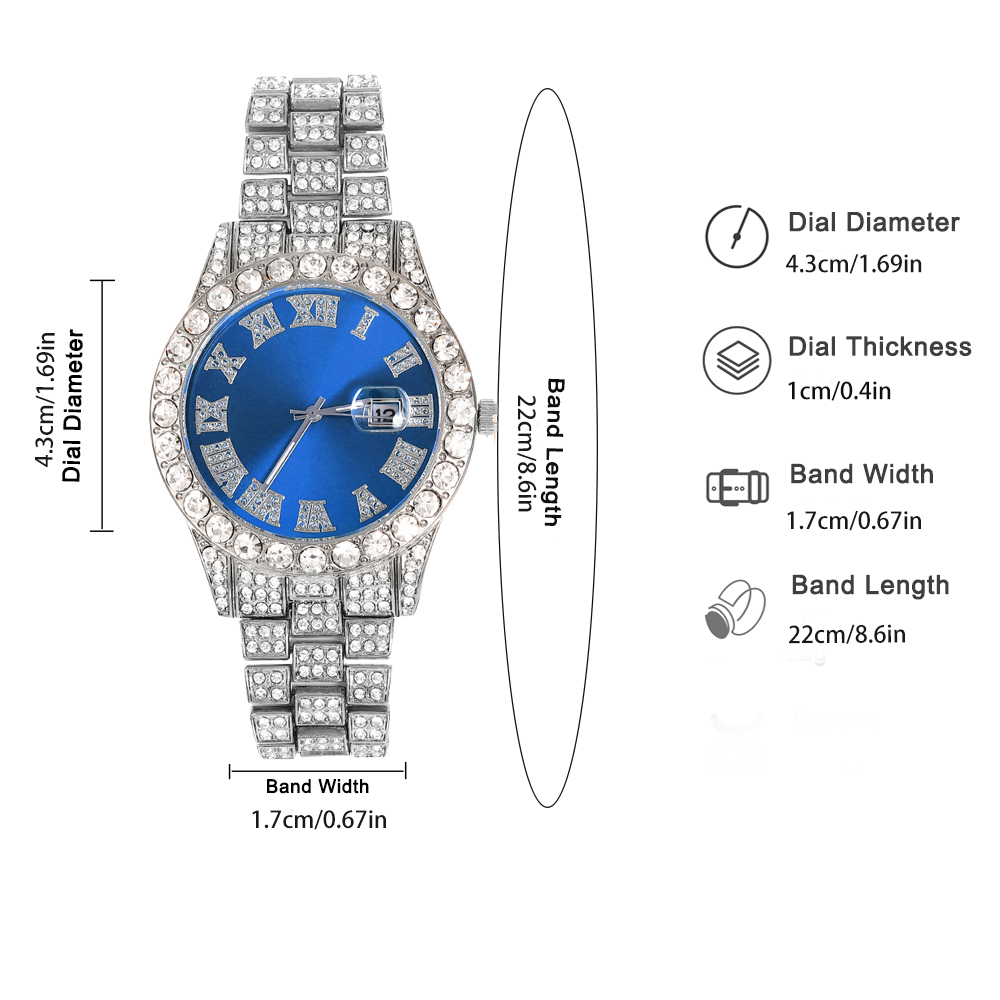 3pcs Hip-hop Watch Jewelry Set - Jewelry Watches Men review and price