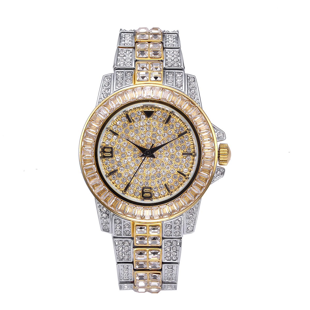 Luxury Full Stone Quartz Watch - Jewelry Watches Men review and price
