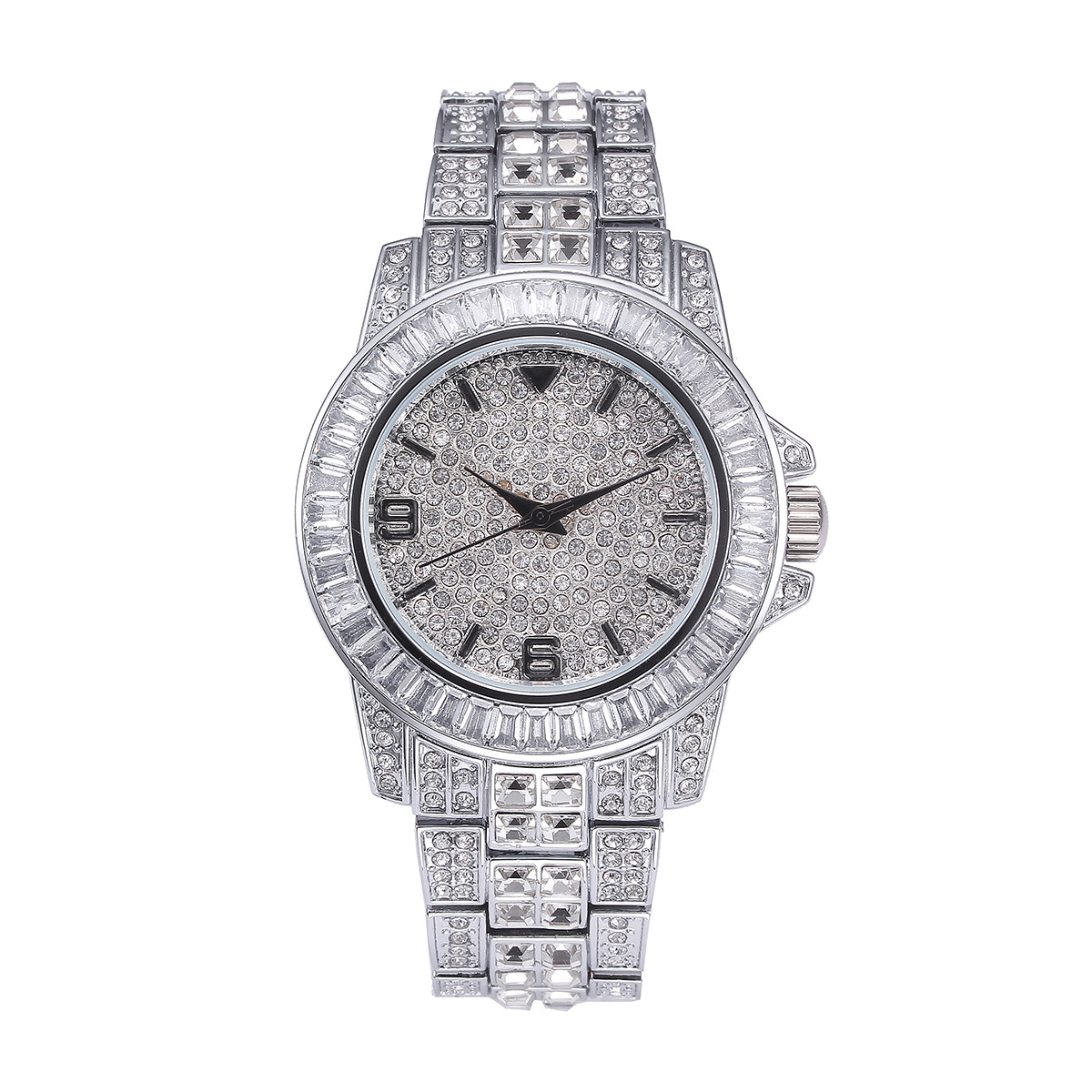 Luxury Full Stone Quartz Watch - Jewelry Watches Men review and price