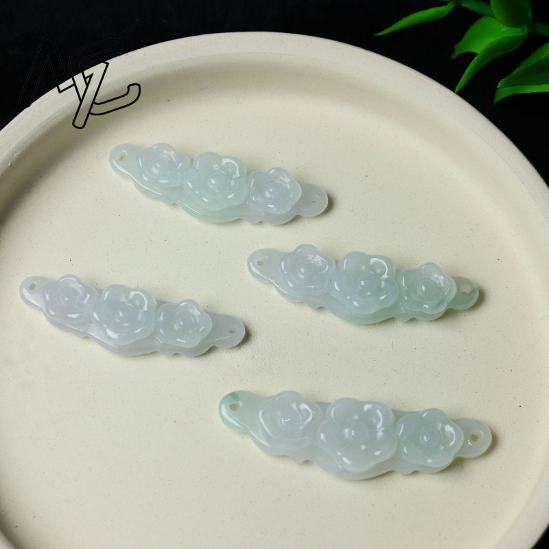 1pc Natural Jadeite Emerald Fl - Jewelry & Watches Store review and price