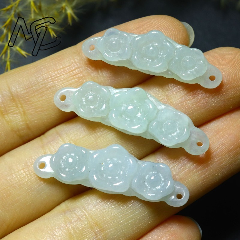 1pc Natural Jadeite Emerald Fl - Jewelry & Watches Store review and price