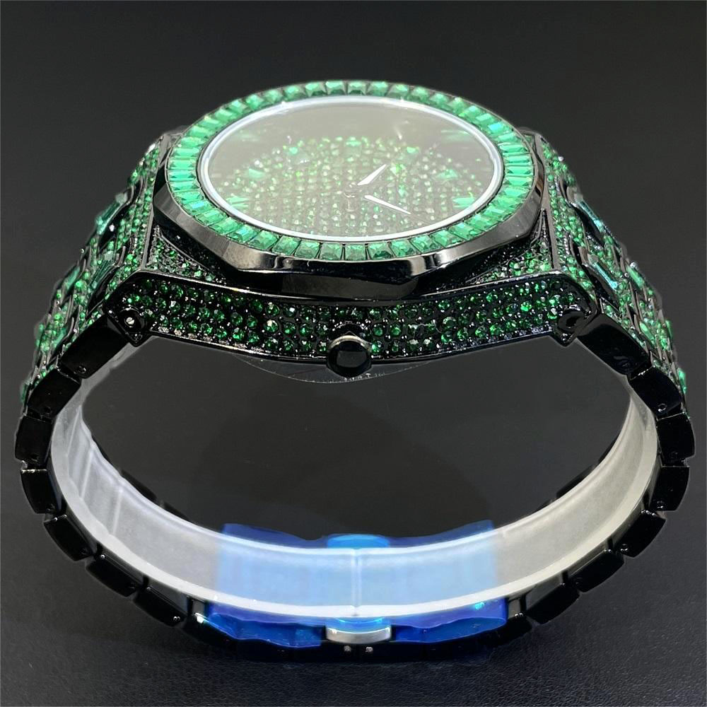 2024 Hip Hop Green Diamond Wat - Jewelry Watches Men review and price